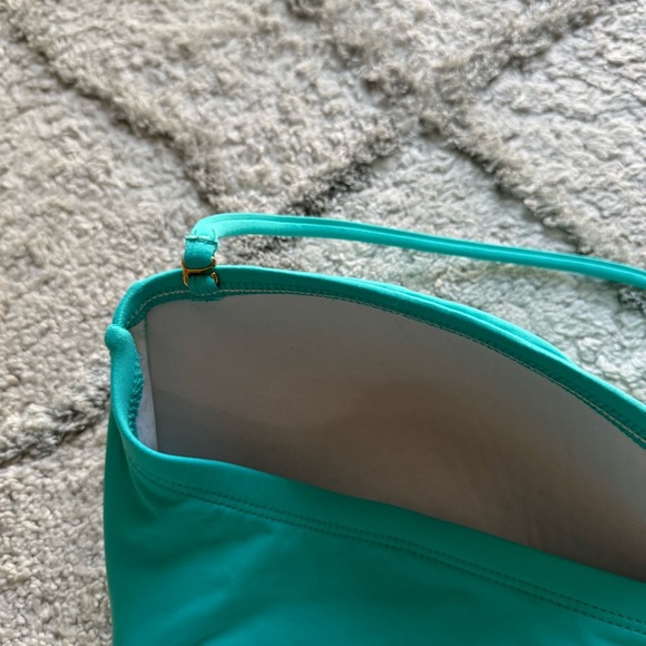 La Blanca one piece bathing suit blue teal Ruched Halter Strapless Swim Suit 14 - Picture 8 of 9